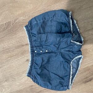 Aerie Denim Blue Shorts with Lace Detail